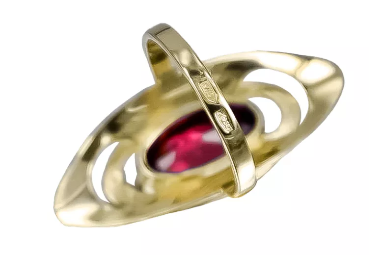 Rubinrot 14 Karat Gelbgold Ring Vintage Schmuck vrc189y
